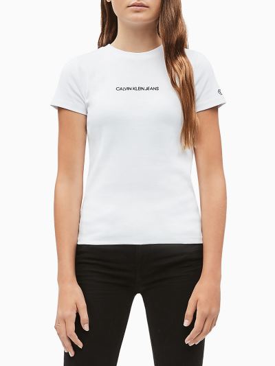 Calvin Klein Ruhák HU977644 | Calvin Klein Organic Cotton Ribbed Lány Póló Világos Fehér